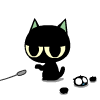 简洁可爱的小黑猫QQ表情