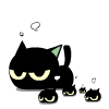 简洁可爱的小黑猫QQ表情