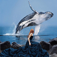 超现实主义摄影艺术唯美图片 海潮声淹没了离别时的黄昏