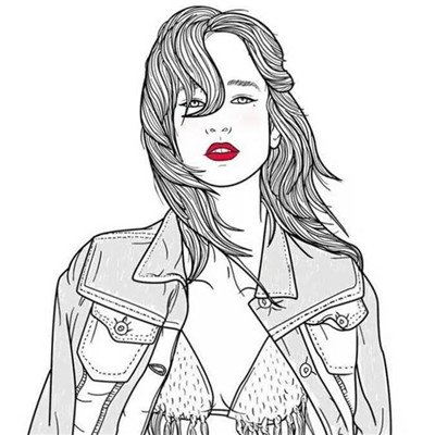 2022黑白简笔画素描女生头像 生活不止眼前的苟且