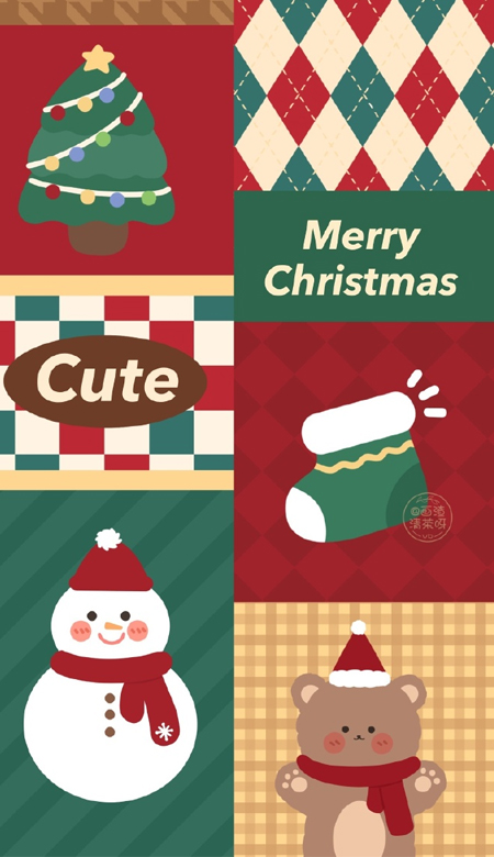 2023圣诞节壁纸高清手机壁纸可爱 把铃铛挂在圣诞树上把你挂在我心上