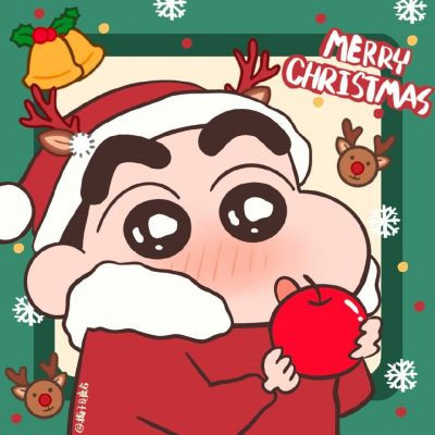 2023圣诞情侣头像蜡笔小新 如果圣诞老人能把你送来那真的是太好了