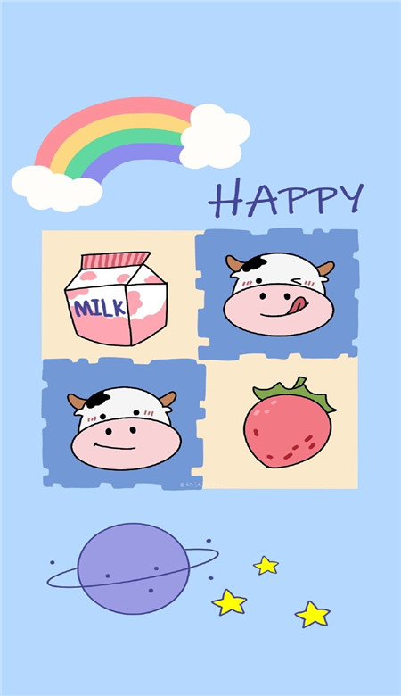 2023超级可爱的卡通版的手机潮流简约壁纸 祝彼此在各自的征途上万事胜意吧