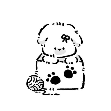 2023手绘小狗简化图可爱 好看的背景和好心情天天都要有