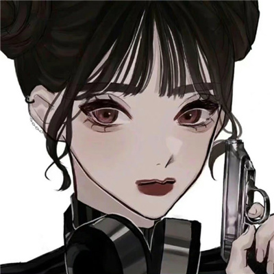 2023酷酷黑色帅气手绘女头动漫 太帅了动漫卡通小众耐看女头