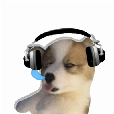 戴上耳机与世隔绝的猫狗头像 很喜欢熊二说的一句话俺饿啦